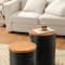 Glitzhome® Modern Black Metal Storage Accent Table Set